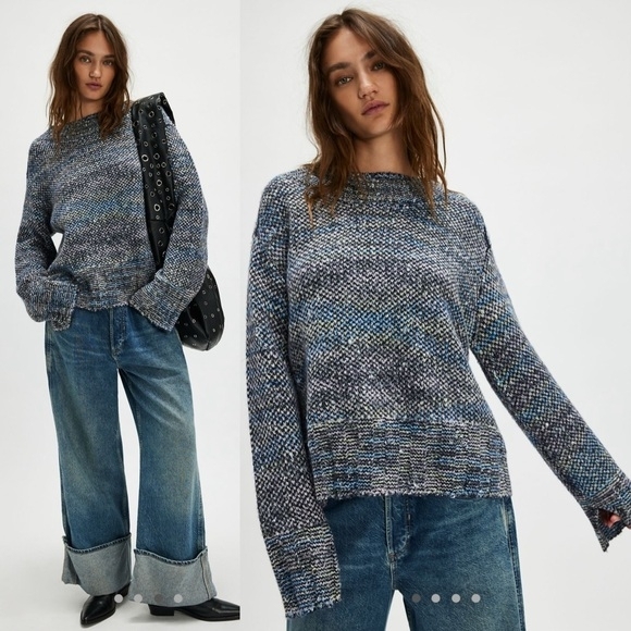 Free People Women's Sweater In Blue And Gray